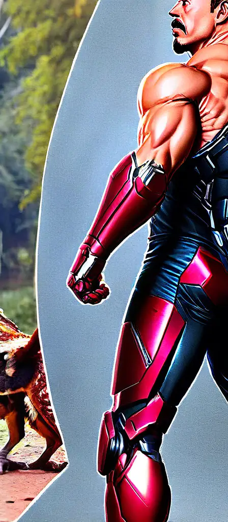 Tony stark backshot big buttcheeks bare, a scene from the Infinite Tapestry endless AI painting