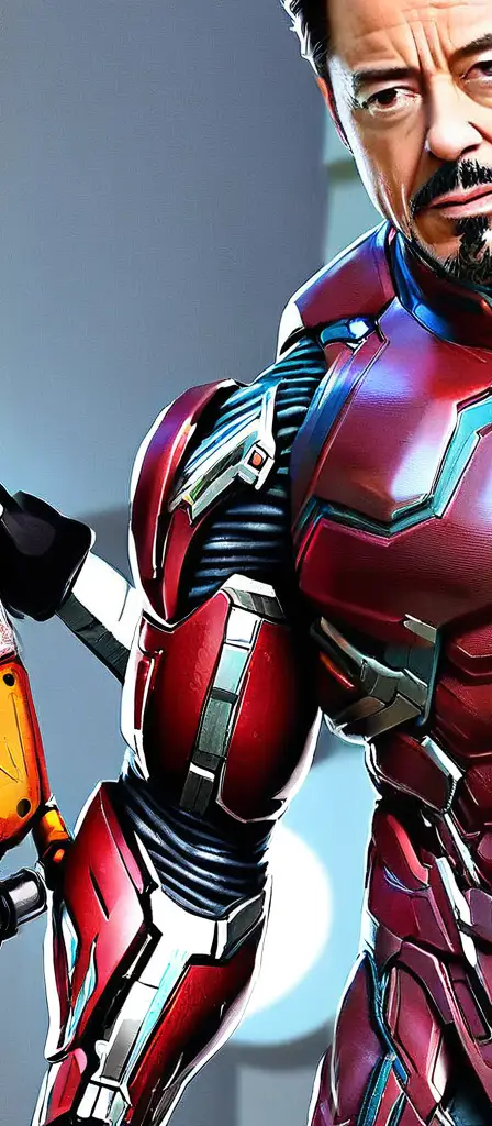 Very chinese and gay very gay tony stark rippling oiled muscles, a scene from the Infinite Tapestry endless AI painting