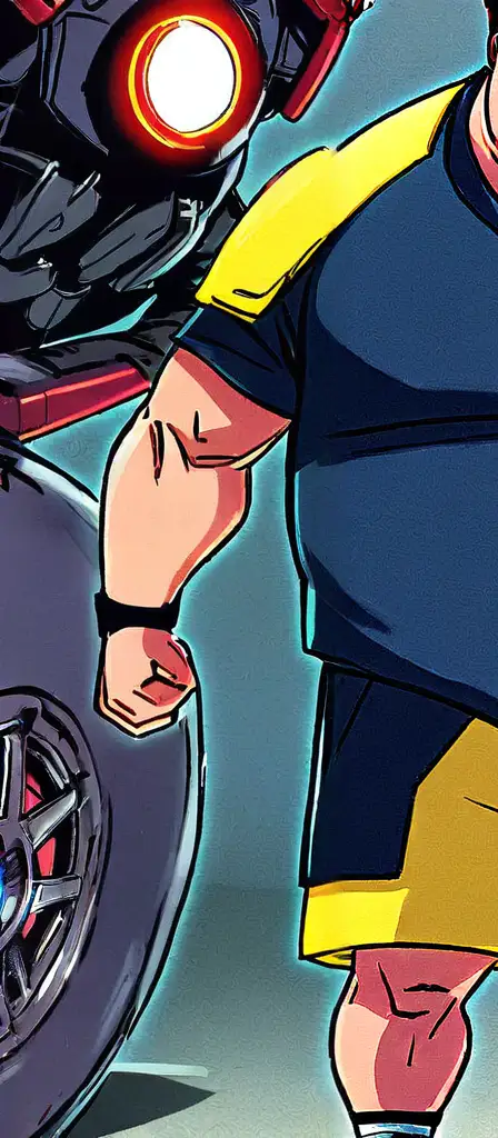 tony stark super fat, a scene from the Infinite Tapestry endless AI painting