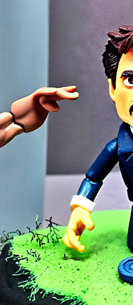 claymation tony stark, a scene from the Infinite Tapestry endless AI painting