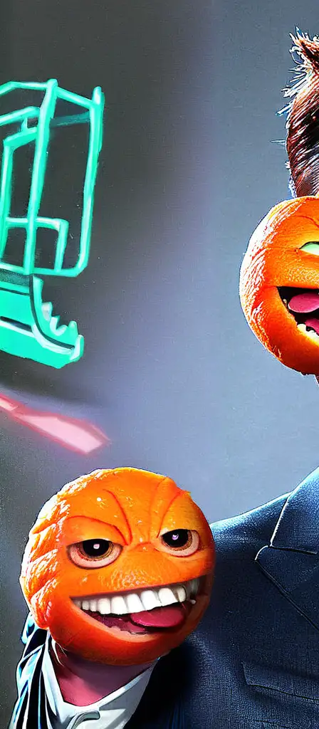 tony stark but he's annoying orange, a scene from the Infinite Tapestry endless AI painting