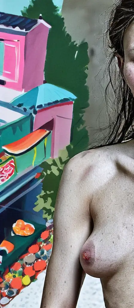Areolan woman with no clothes, a scene from the Infinite Tapestry endless AI painting