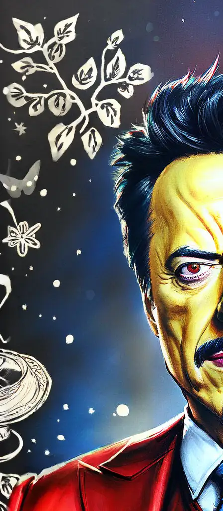 tony stark clown, a scene from the Infinite Tapestry endless AI painting