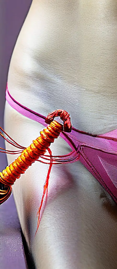 Closeup labia, a scene from the Infinite Tapestry endless AI painting