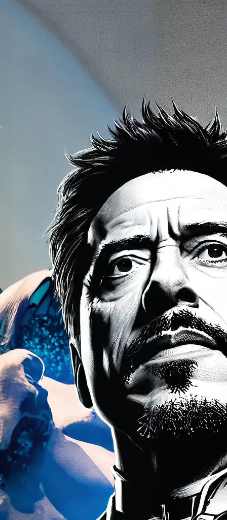 cummed on tony stark, a scene from the Infinite Tapestry endless AI painting