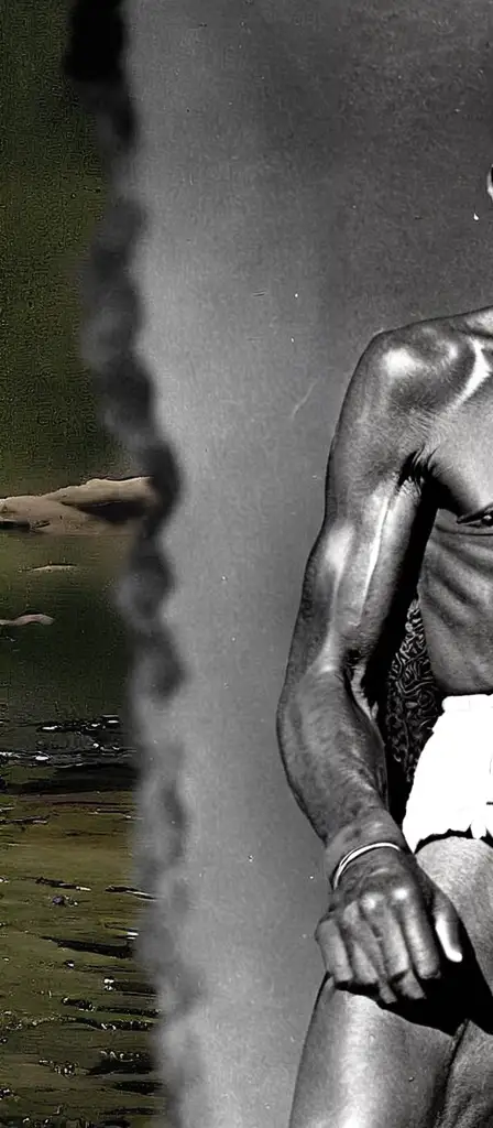 mahatma ghandi buff large turgid bulge groin, a scene from the Infinite Tapestry endless AI painting