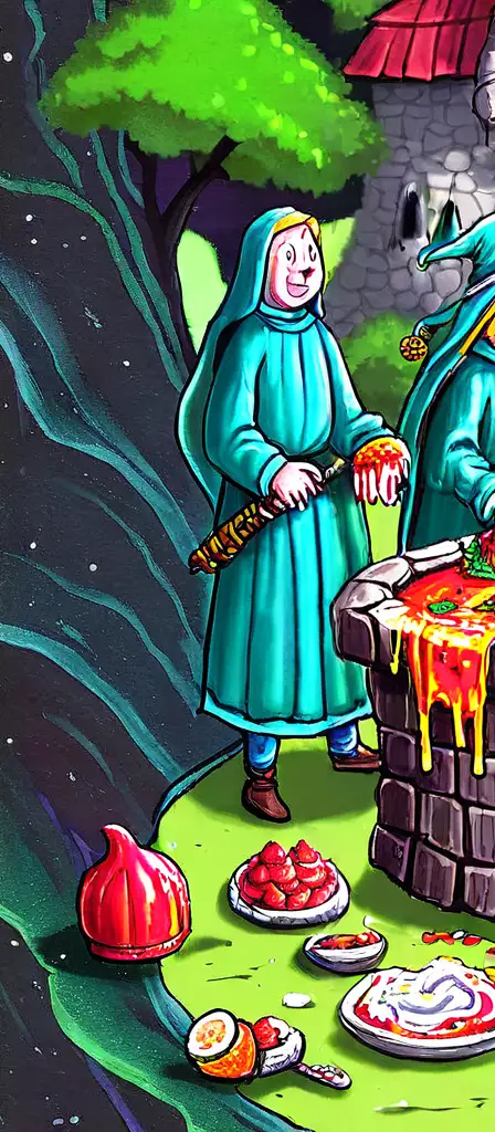 slime feast medieval, a scene from the Infinite Tapestry endless AI painting