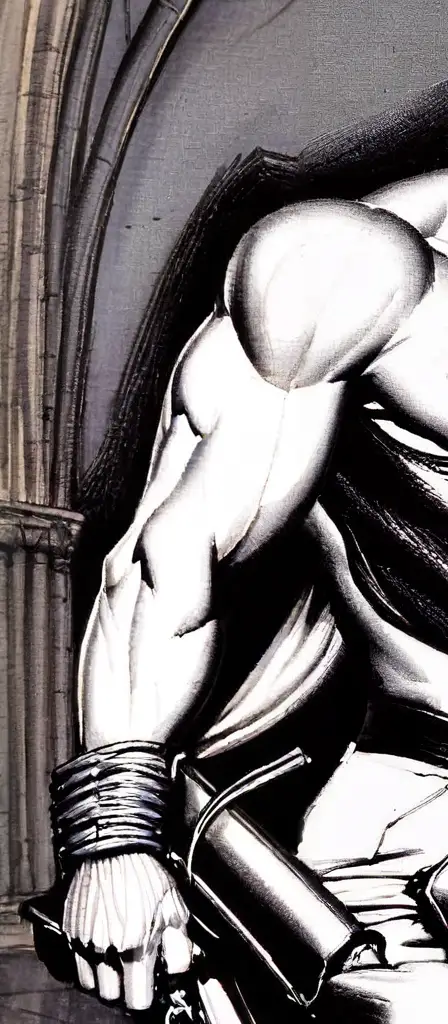 tom of finland, a scene from the Infinite Tapestry endless AI painting